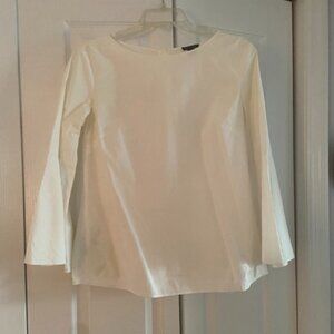 Ann Taylor White White Sleeved Blouse
